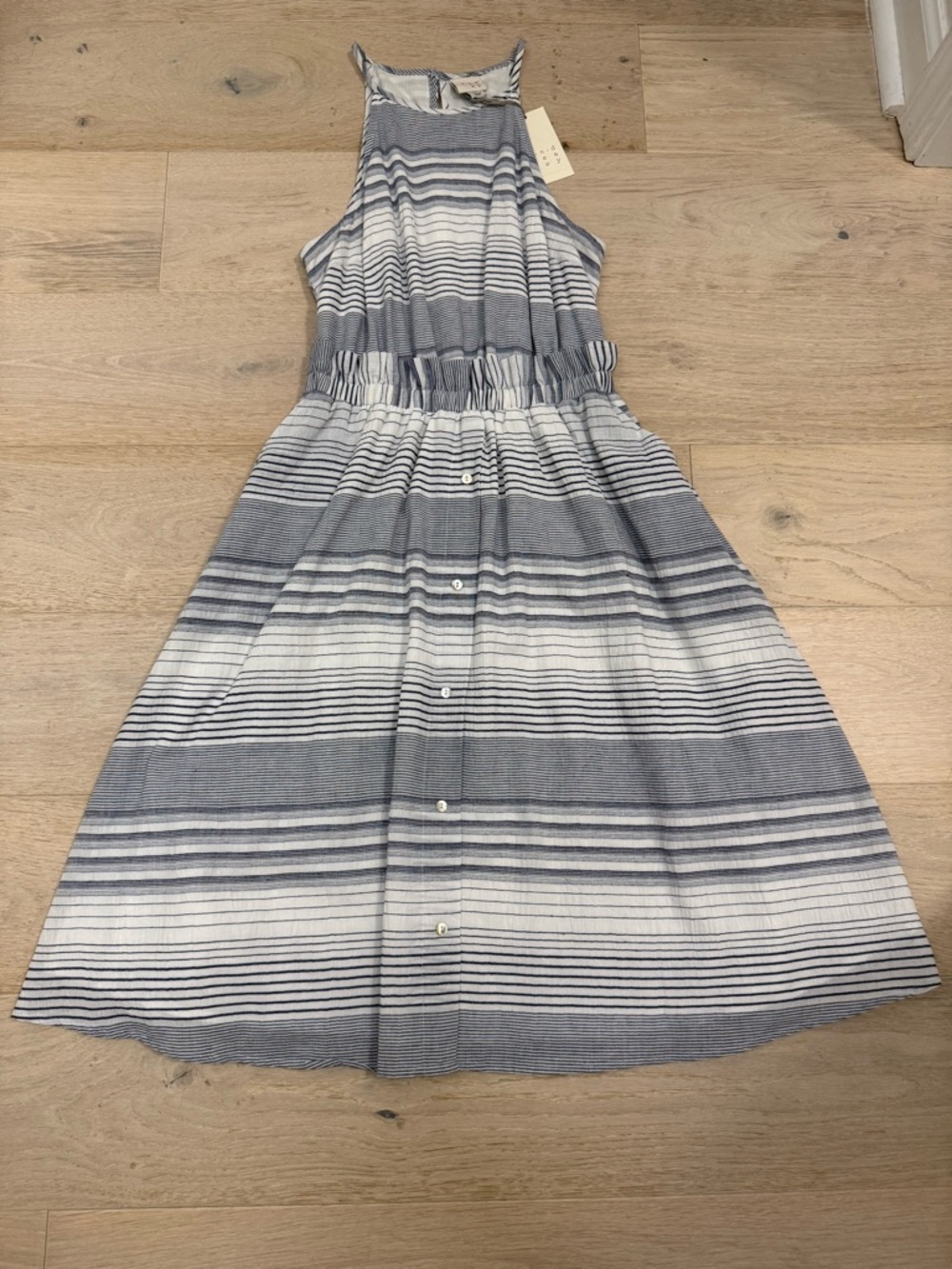 A New Day Striped Navy & White Women Halter Dress Size XS
